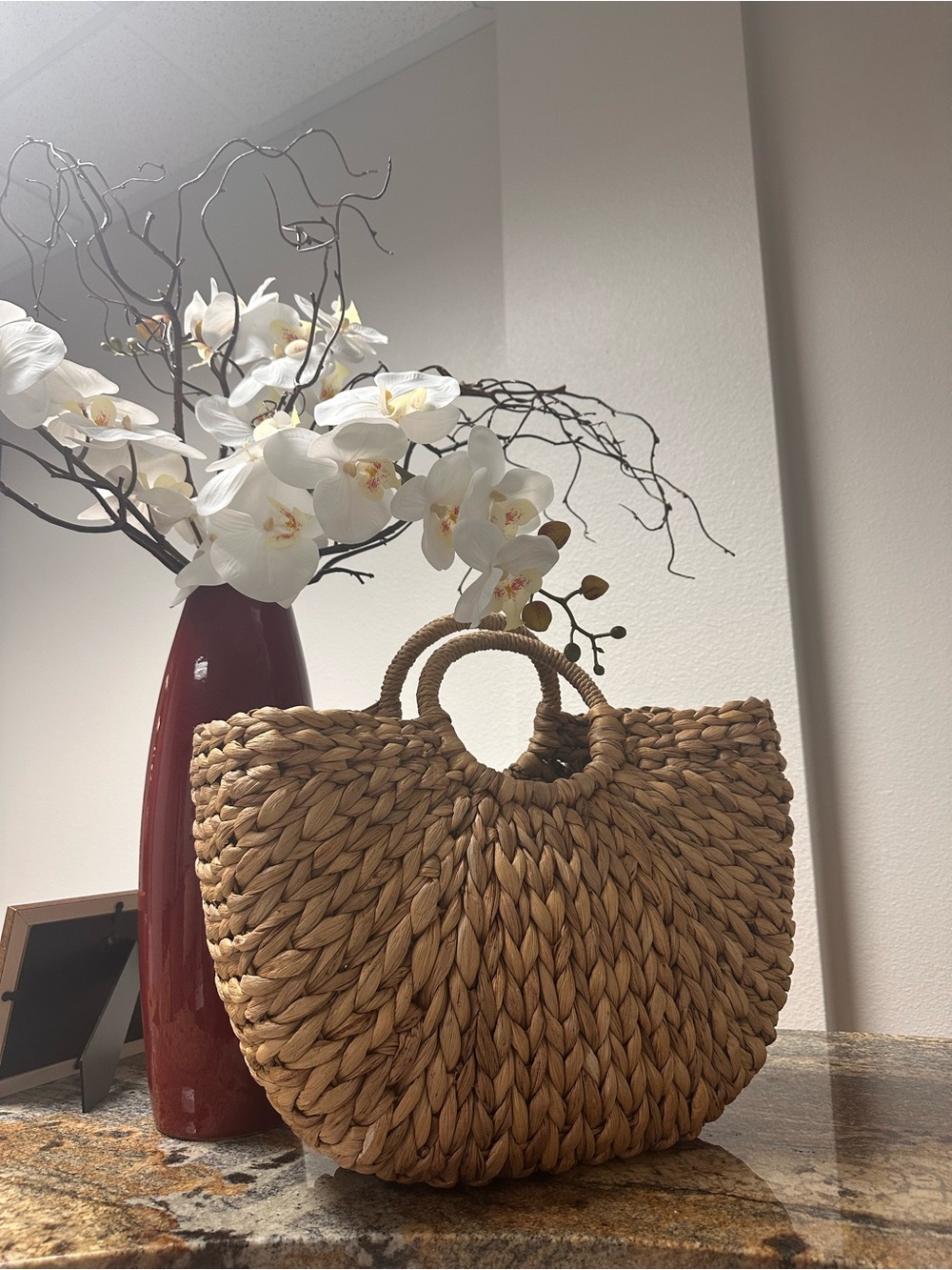 Large Handleheld Straw Tote Bag - Natural - Picture 4 of 12